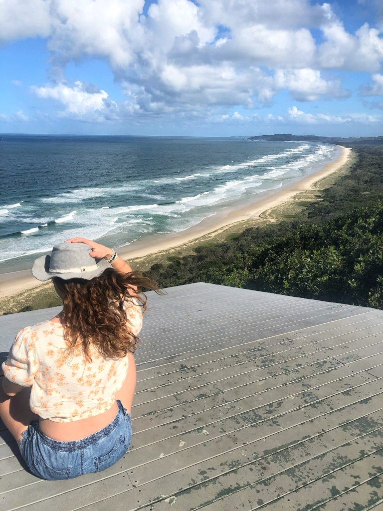 Jessica Valiant overlooking Byron Bay, NSW Australia