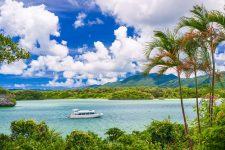 Kabira Bay, Ishigaki, Okinawa, Japan. The bay forms part of the Iriomote-Ishigaki National Park.